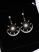 Penny Sun & Moon Diamante Dangle Earrings - Image 5