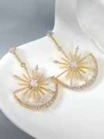 Penny Sun & Moon Diamante Dangle Earrings - Image 2