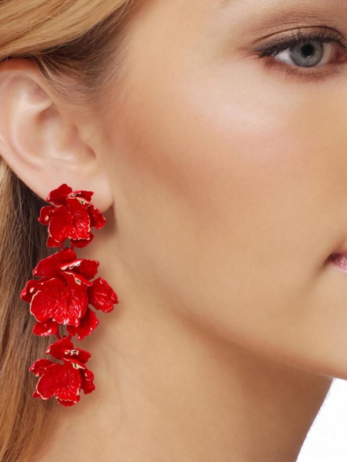 Phyllis Varnish Flower Earrings - Image 2