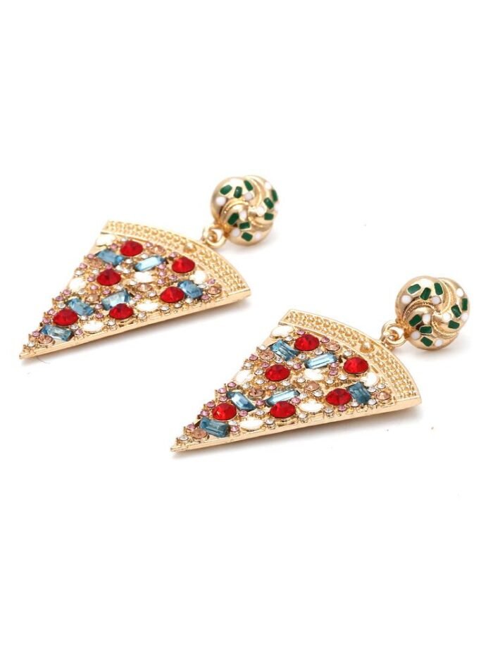 Pizza Diamante Drop Earrings - Image 1
