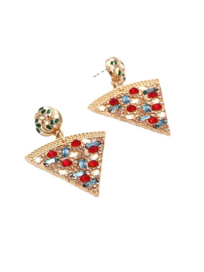Pizza Diamante Drop Earrings - Image 5