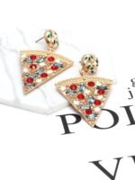 Pizza Diamante Drop Earrings - Image 3