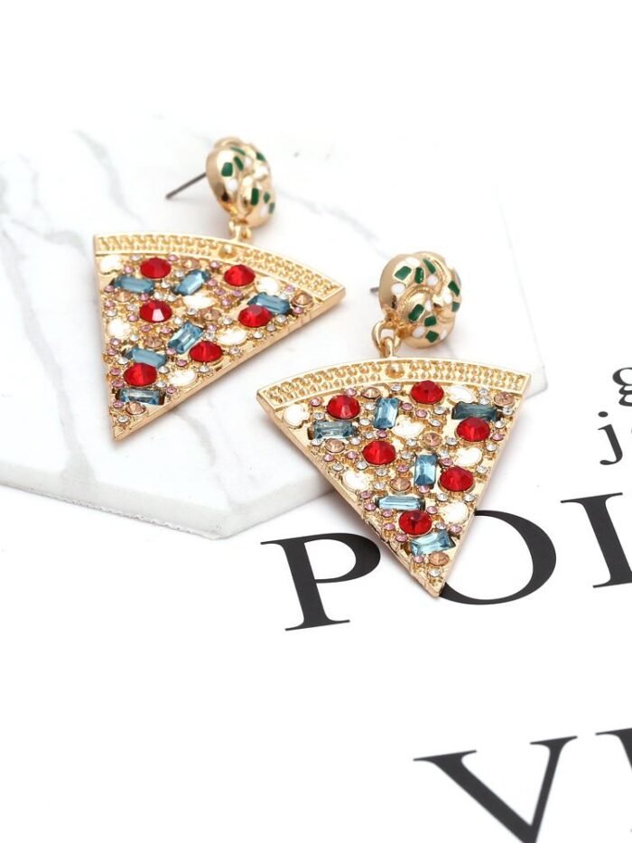 Pizza Diamante Drop Earrings - Image 3