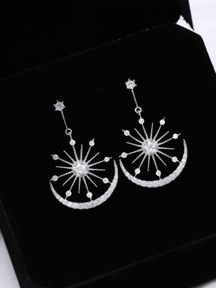 Penny Sun & Moon Diamante Dangle Earrings - Image 6