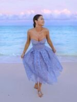 Elsie Corset Lace Midi Gown Dress - Image 7