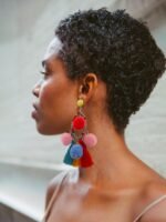 Pom Pom Tassel Earrings - Image 2