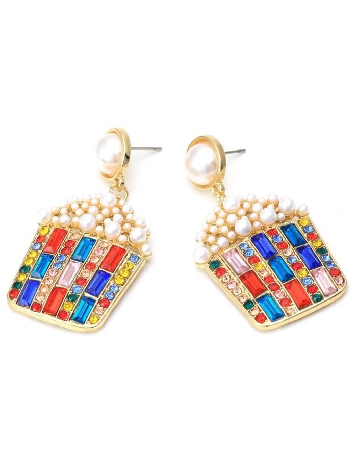 Popcorn Diamante Drop Earrings - Image 6