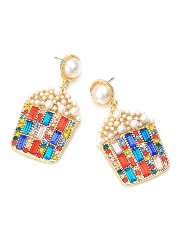 Popcorn Diamante Drop Earrings - Image 7