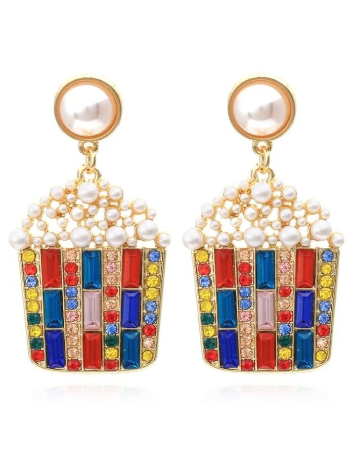 Popcorn Diamante Drop Earrings - Image 5