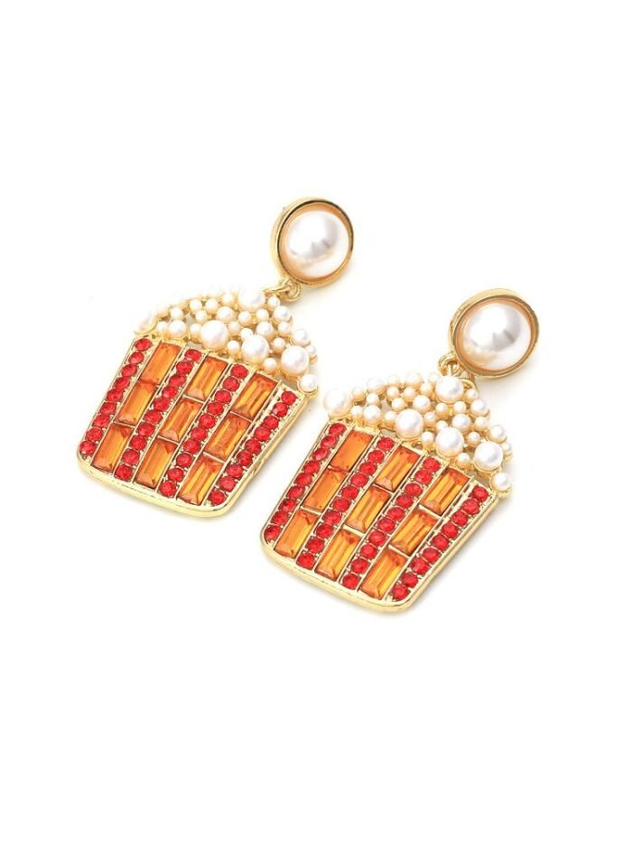 Popcorn Diamante Drop Earrings - Image 3