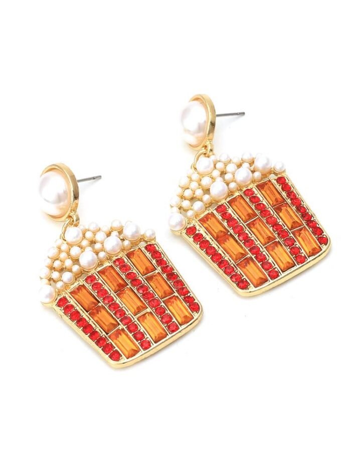 Popcorn Diamante Drop Earrings - Image 2