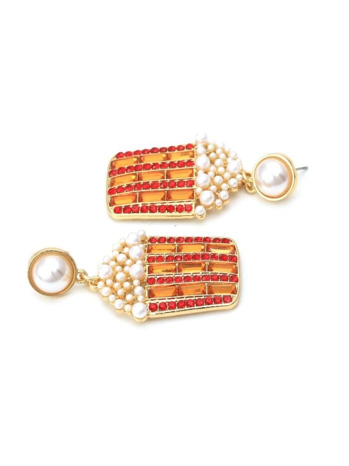 Popcorn Diamante Drop Earrings - Image 4
