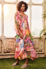 Quinn Printed Batwing Sleeve Midi Dress - Image 3