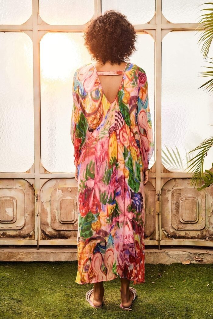 Quinn Printed Batwing Sleeve Midi Dress - Image 4