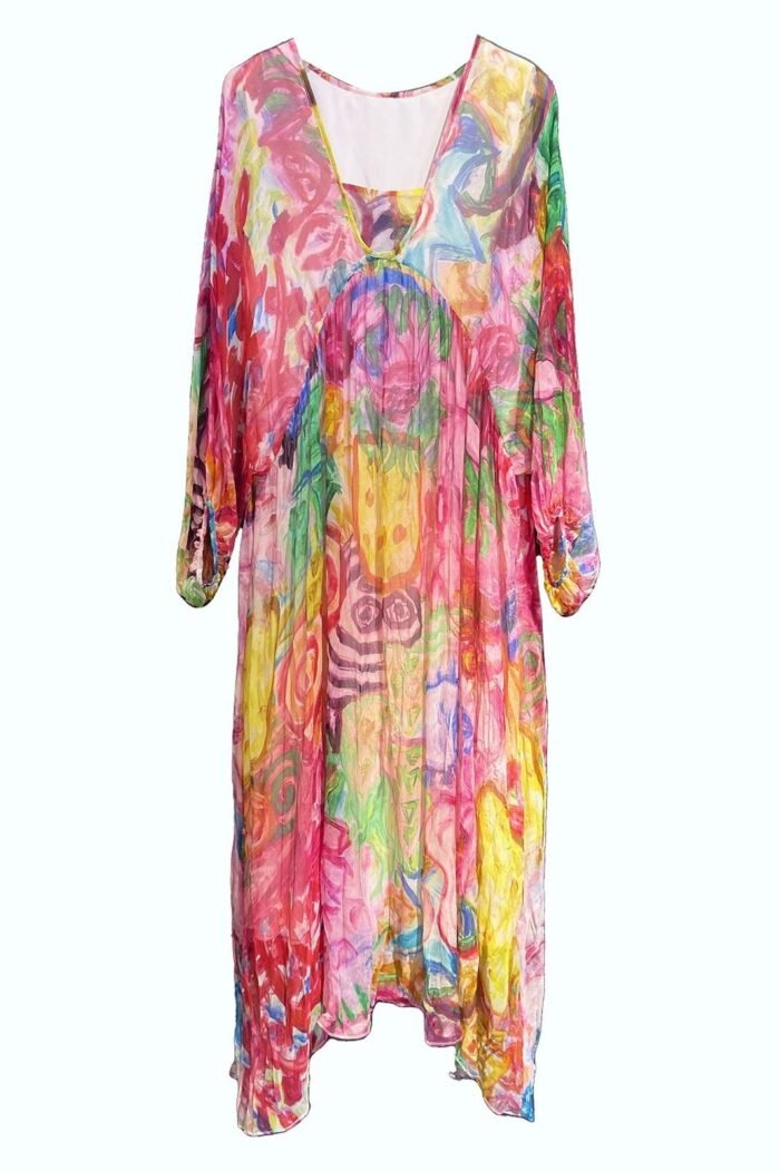 Quinn Printed Batwing Sleeve Midi Dress - Image 7