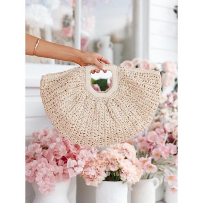 Renee Straw Moon Bag - Image 1