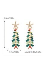 Rhinestone Christmas Tree Earrings - Image 4