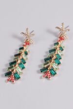 Rhinestone Christmas Tree Earrings - Image 2