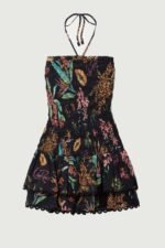 Rosa Shirred Printed Mini Dress - Image 7