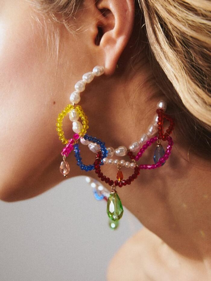 Rox Beaded Tassel Earrings - Image 2