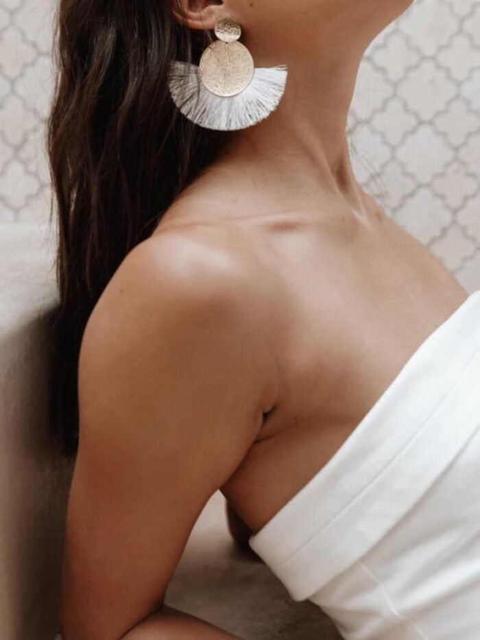 Ruth Metal Tassel Earrings - Image 2