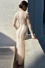 Ruth Splicing Textured Knit Maxi Dress - Image 2