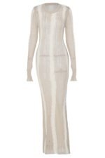 Ruth Splicing Textured Knit Maxi Dress - Image 7