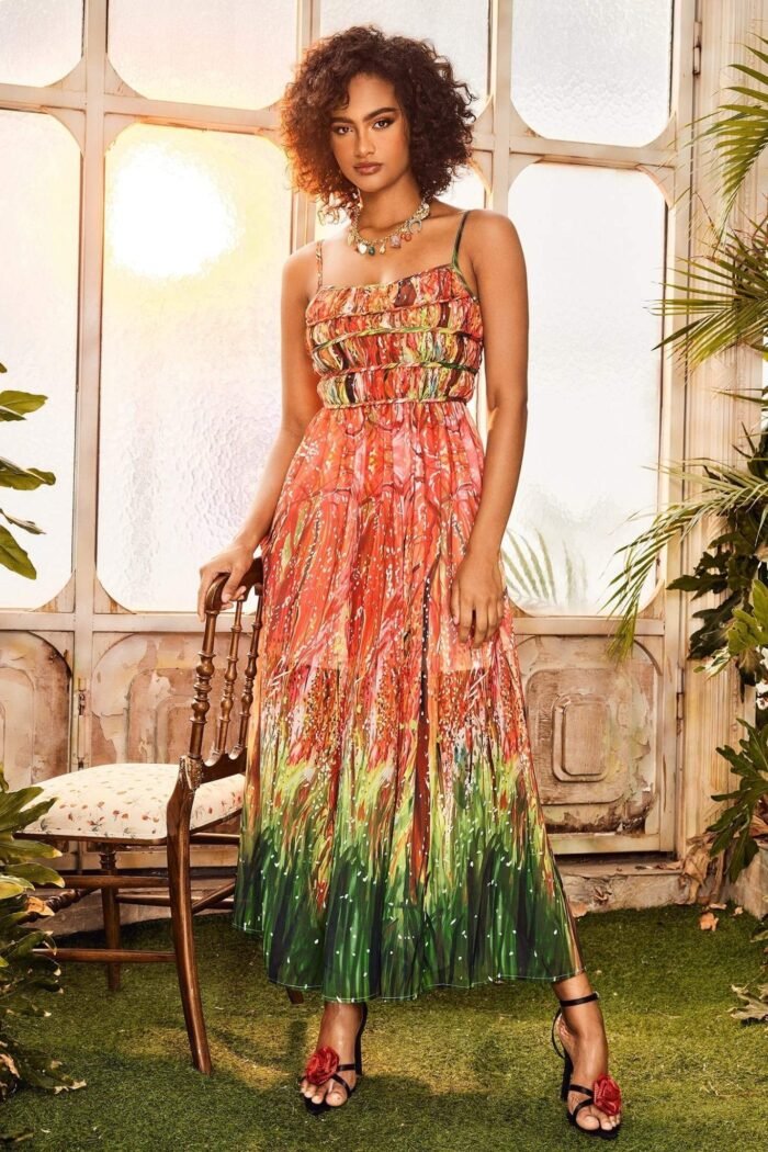 Sally Multicolor Tiered Maxi Dress - Image 4