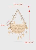 Sea Wonder Pearl Straw Hobo Bag - Image 4