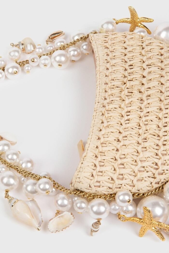 Sea Wonder Pearl Straw Hobo Bag - Image 3