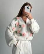 Selena Rose Knit Sweater Cardigan - Image 6