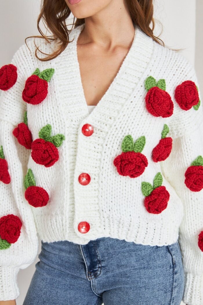 Selena Rose Knit Sweater Cardigan - Image 5