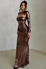Sharon Cut-out Metallic Maxi Dress - Image 2