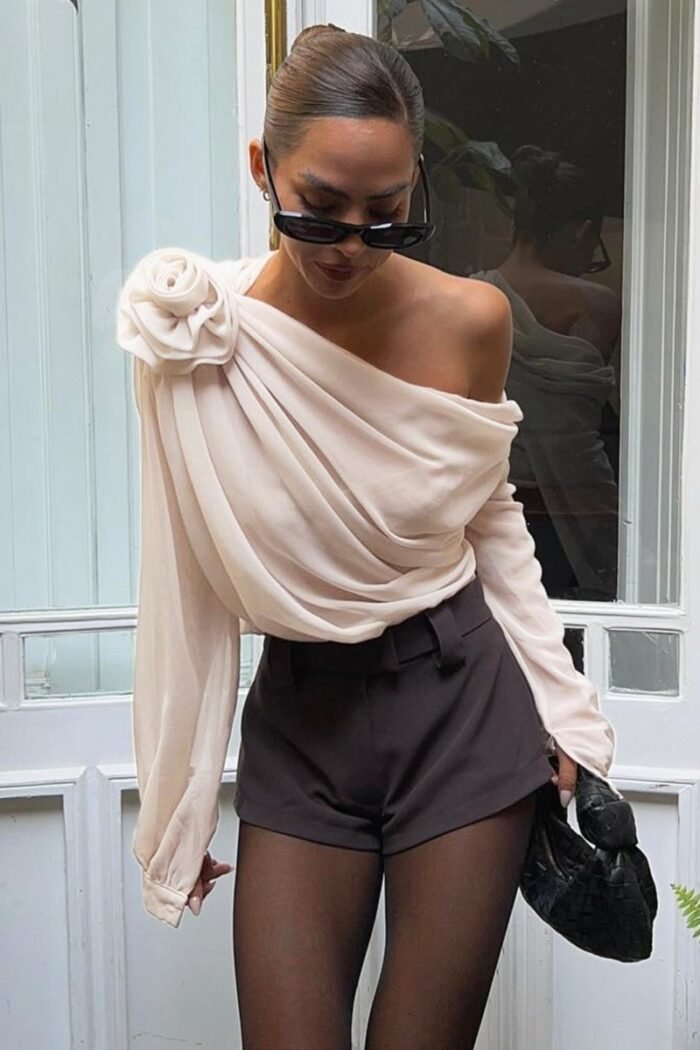 Sheila Flower Asymmetrical Top - Image 1