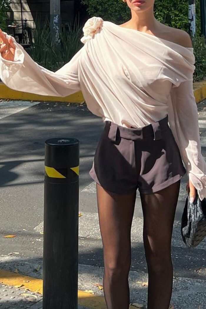 Sheila Flower Asymmetrical Top - Image 2
