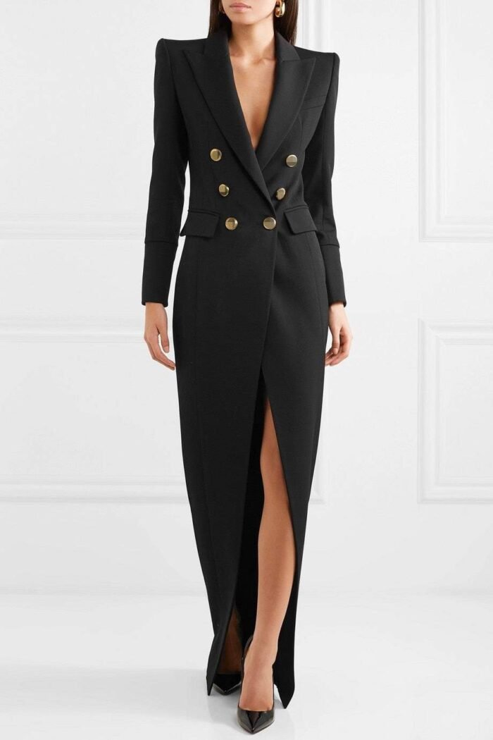 Simona Tuxedo Maxi Blazer Dress - Image 1