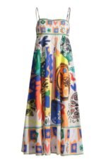 Soler Printed High Waisted Midi Sun Dress - Image 5