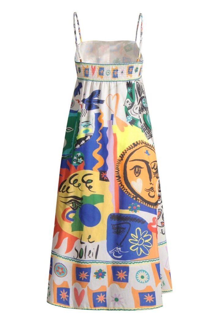 Soler Printed High Waisted Midi Sun Dress - Image 6