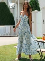 Sue Floral Printed Halterneck Maxi Sundress - Image 6