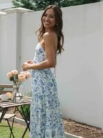 Sue Floral Printed Halterneck Maxi Sundress - Image 7