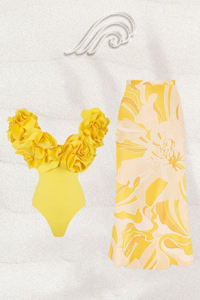 Susan Sculpt Flower Two-pieces Swim Set - Image 1