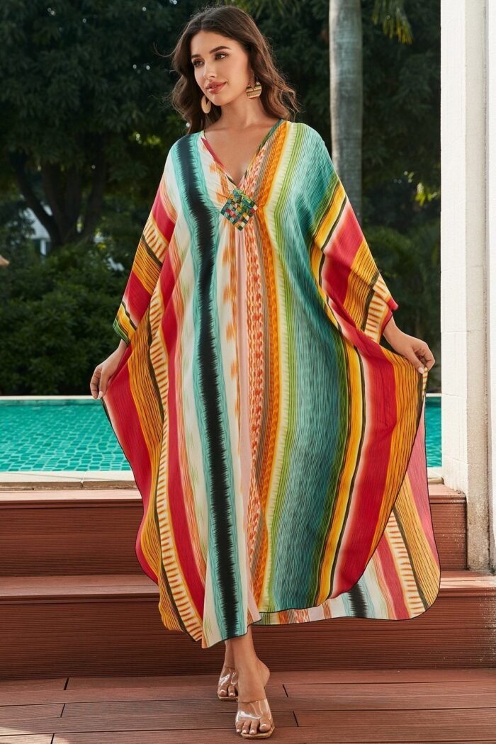 Tanya Rainbow Printed Maxi Kaftan - Image 1