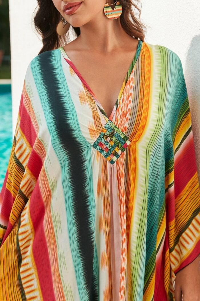 Tanya Rainbow Printed Maxi Kaftan - Image 6