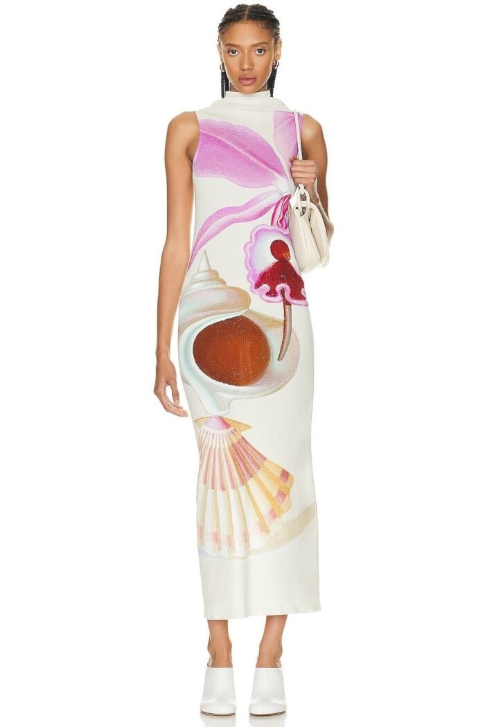 Tara Printed Turtleneck Maxi Tank Dress - Image 1