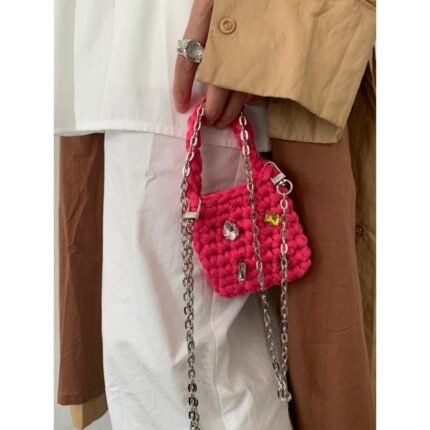 Tess Diamante Mini Weave Bag