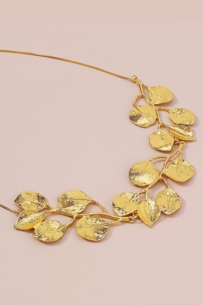 Textured Gingkgo Leaf Necklace - Image 2