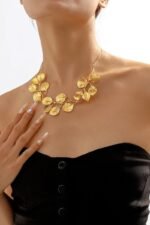 Textured Gingkgo Leaf Necklace - Image 3