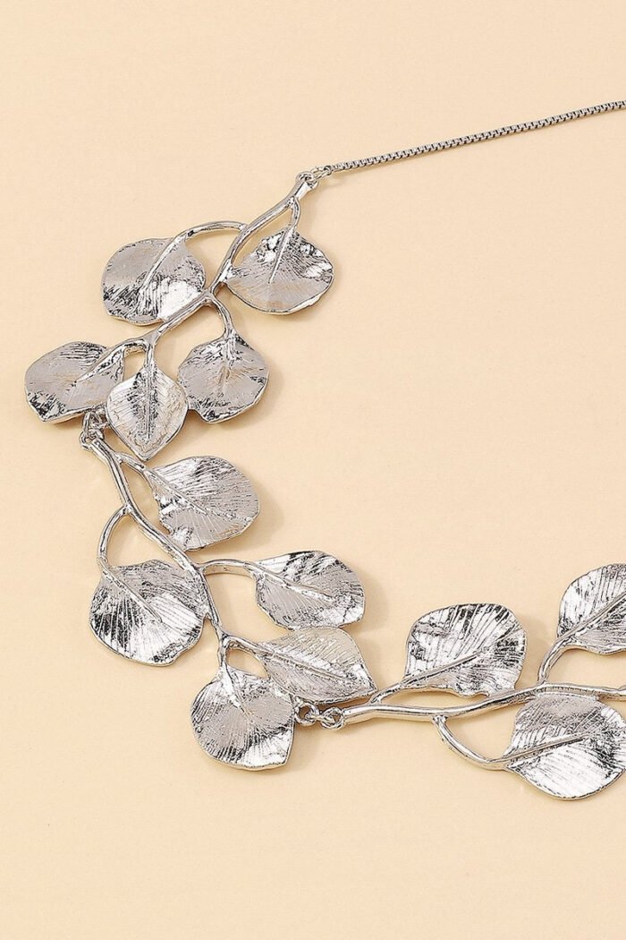 Textured Gingkgo Leaf Necklace - Image 6