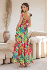 Thirza Printed Bow-tie Shirred Maxi Dress - Image 4
