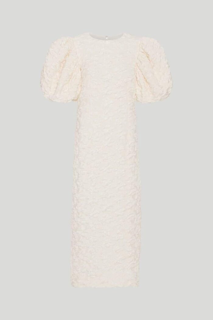 Veronica Jacquard Puff Sleeves Midi Dress - Image 5